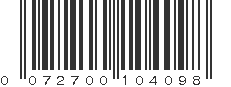 UPC 072700104098