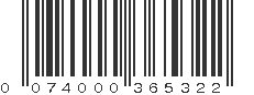 UPC 074000365322