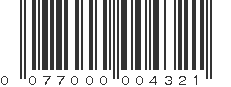 UPC 077000004321