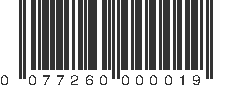 UPC 077260000019