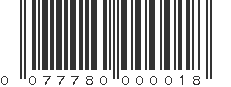 UPC 077780000018