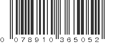 UPC 078910365052