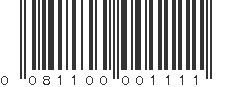 UPC 081100001111