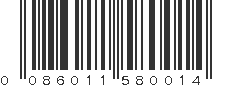 UPC 086011580014