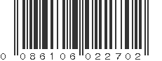 UPC 086106022702