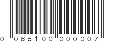 UPC 088100000007