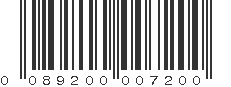 UPC 089200007200