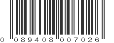 UPC 089408007026