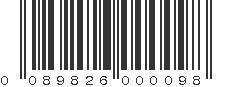 UPC 089826000098