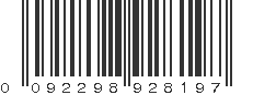 UPC 092298928197