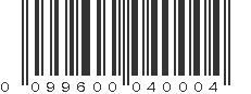 UPC 099600040004