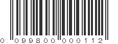 UPC 099800000112