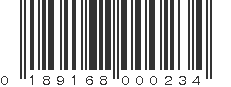 UPC 189168000234