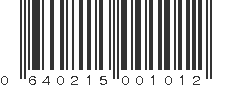 UPC 640215001012