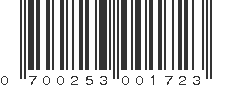 UPC 700253001723