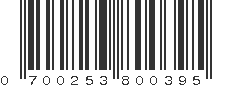 UPC 700253800395