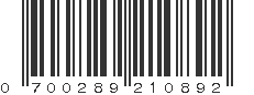 UPC 700289210892