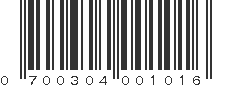 UPC 700304001016