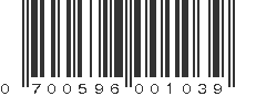 UPC 700596001039