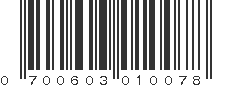 UPC 700603010078