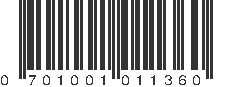 UPC 701001011360