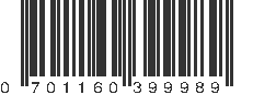 UPC 701160399989