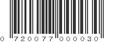 UPC 720077000030