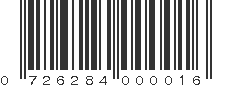 UPC 726284000016