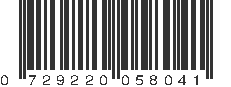 UPC 729220058041