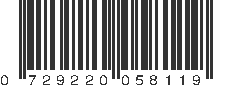 UPC 729220058119