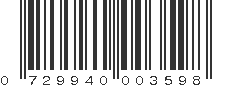 UPC 729940003598