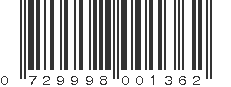 UPC 729998001362