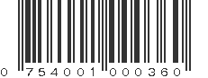 UPC 754001000360