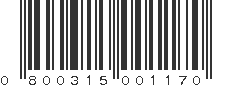 UPC 800315001170