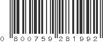 UPC 800759281992