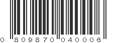 UPC 809870040006