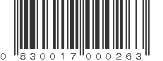 UPC 830017000263