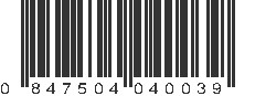 UPC 847504040039