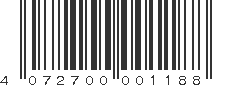 EAN 4072700001188