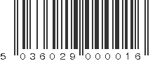 EAN 5036029000016