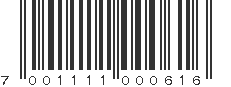 EAN 7001111000616