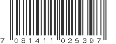 EAN 7081411025397