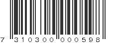 EAN 7310300000598